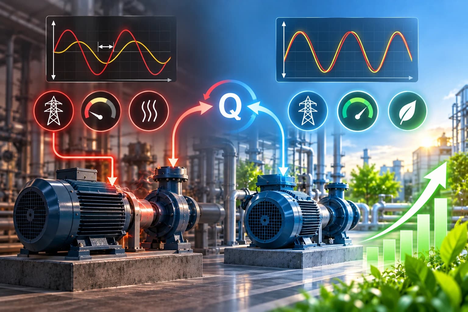 Reactive power compensation system for industrial electrical installation